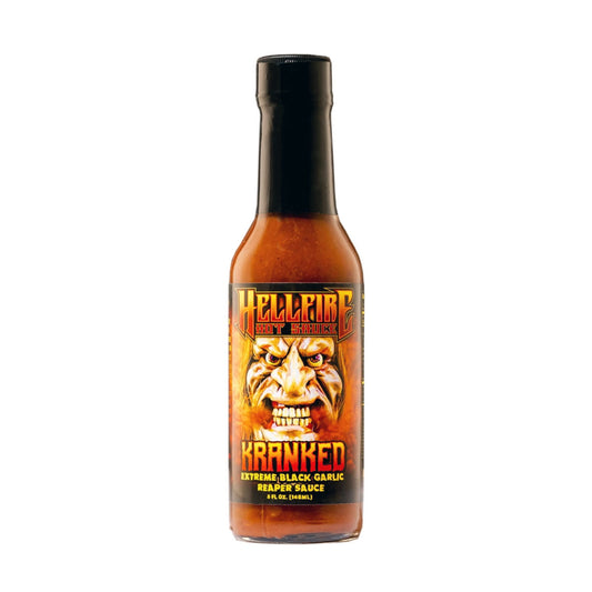 Hellfire Kranked Extreme Black Garlic Reaper Sauce - Lucifer's House of Heat